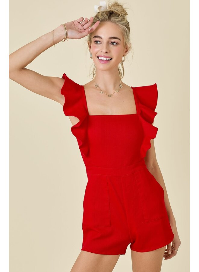 THAT'S MY RUFFLE ROMPER-RED