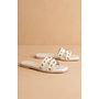 THE EVELYNNE STUDDED H BAND SLIDES WHITE