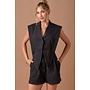 TUXEDO ROMPER - CHARCOAL