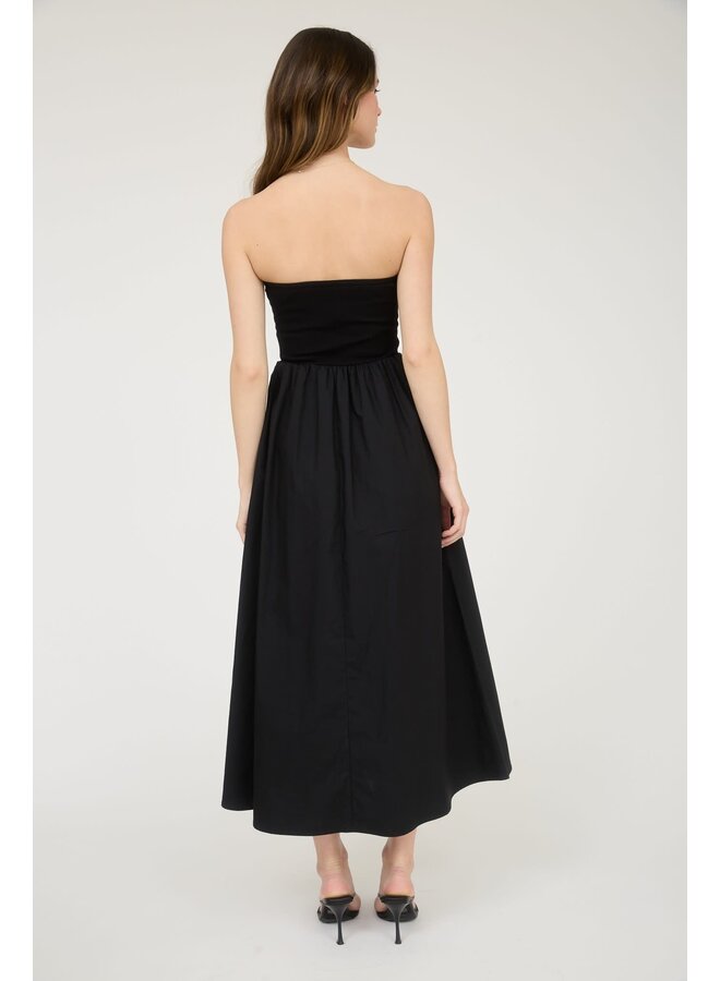 TIED UP TUBE DRESS-BLACK