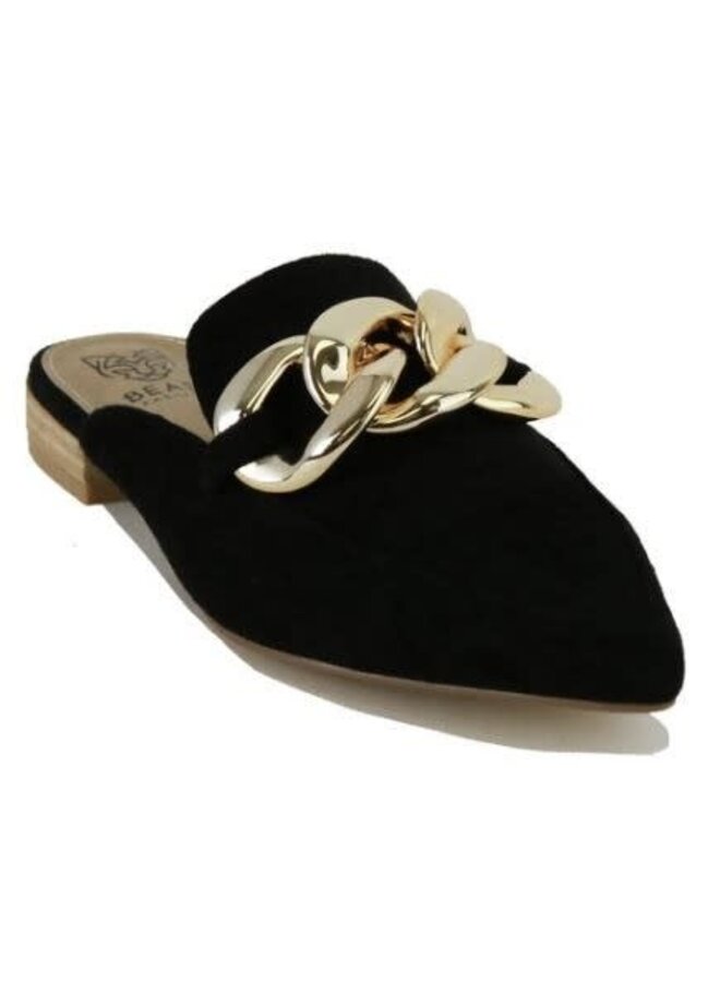 STEVIE SLIDE LOAFER WITH GOLD CHAIN