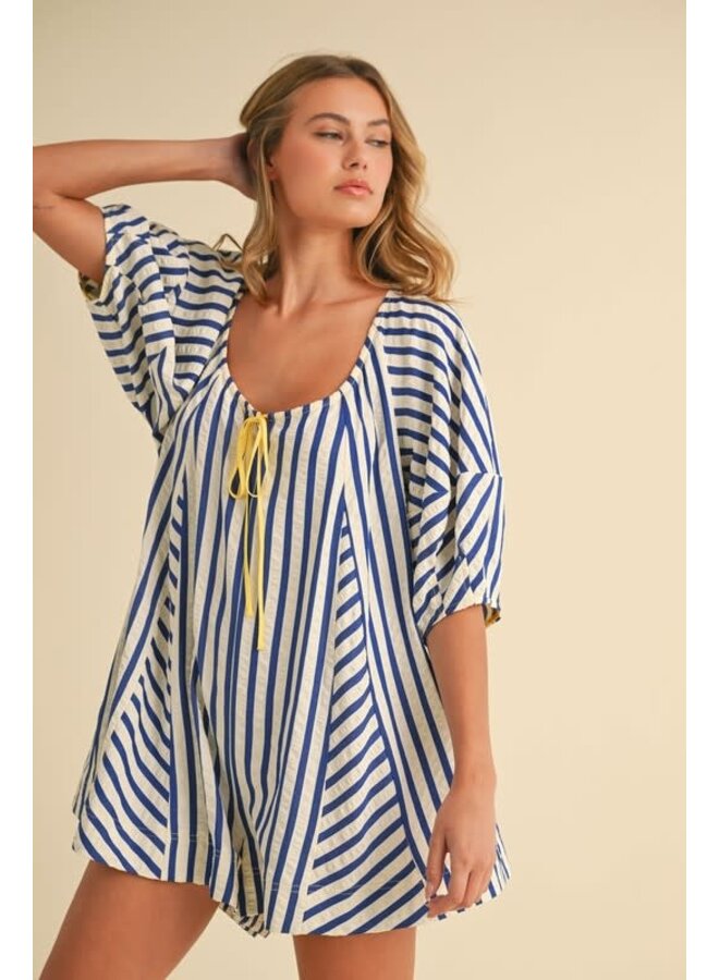 TAKE ME SAILING ROMPER-BLUE