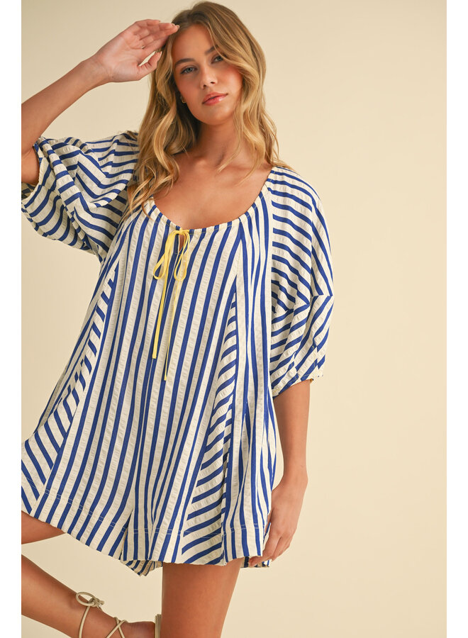 TAKE ME SAILING ROMPER-BLUE