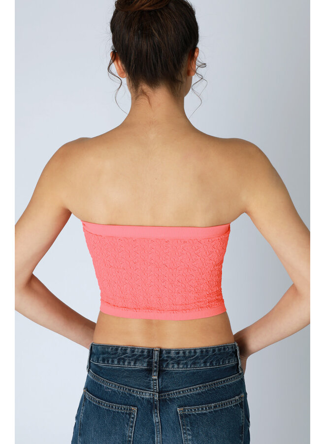 BEACH VIBES TUBE TOP-CORAL