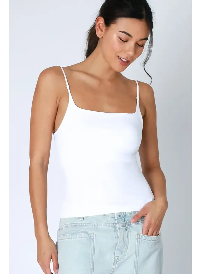 CLEAN LINE SQUARE CAMI-WHITE