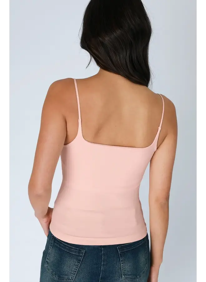 CLEAN LINE SQUARE CAMI-PEACHY PINK