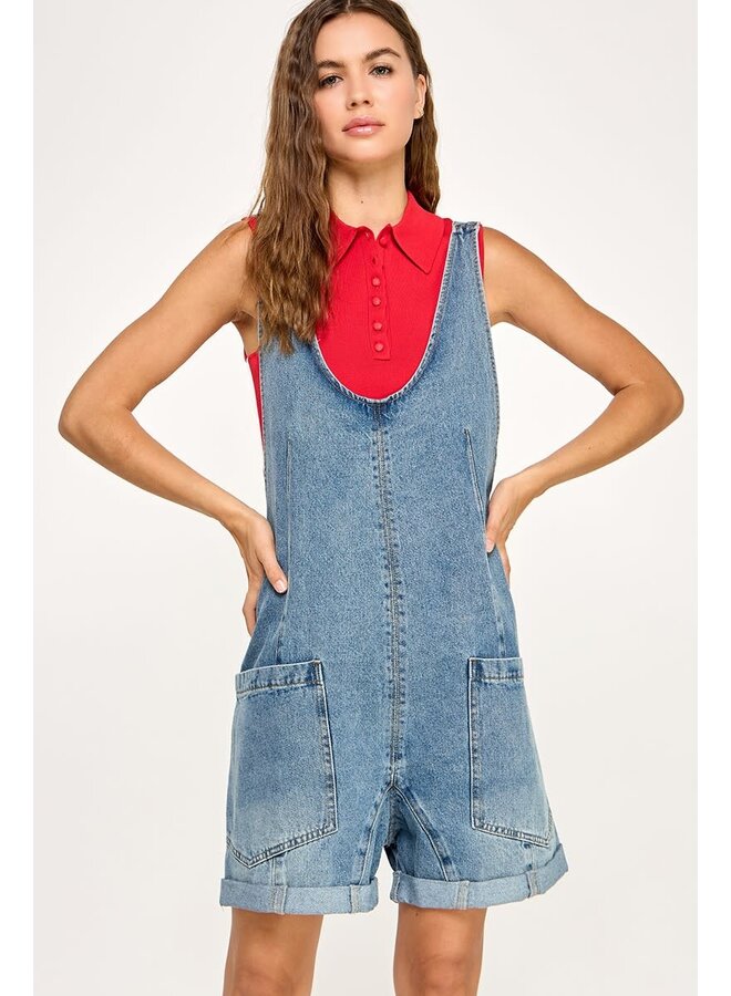 DO EVERYTHING SHORT OVERALL - MEDIUM WASH
