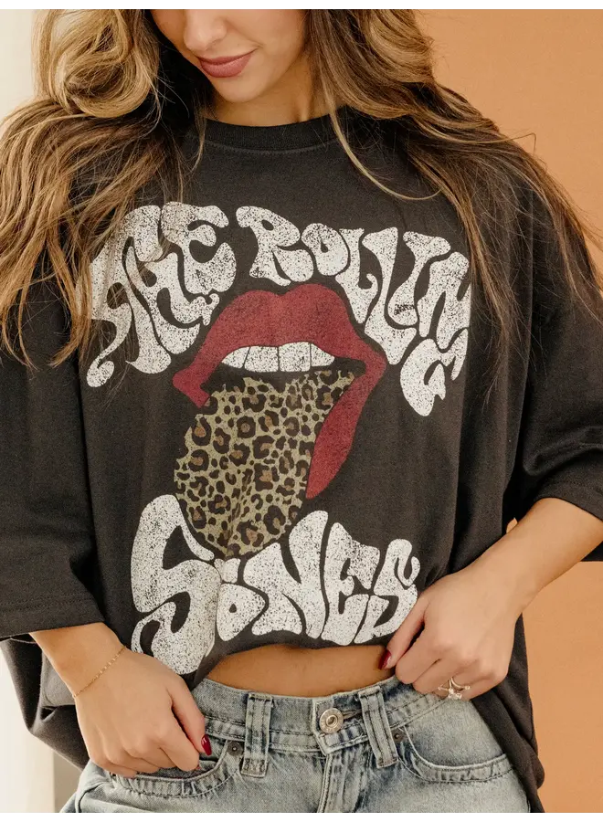 ROLLING STONES LEOPARD TONGUE LICENSED TEE