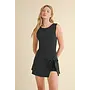 ATHLETIC WRAP DRESS-BLACK