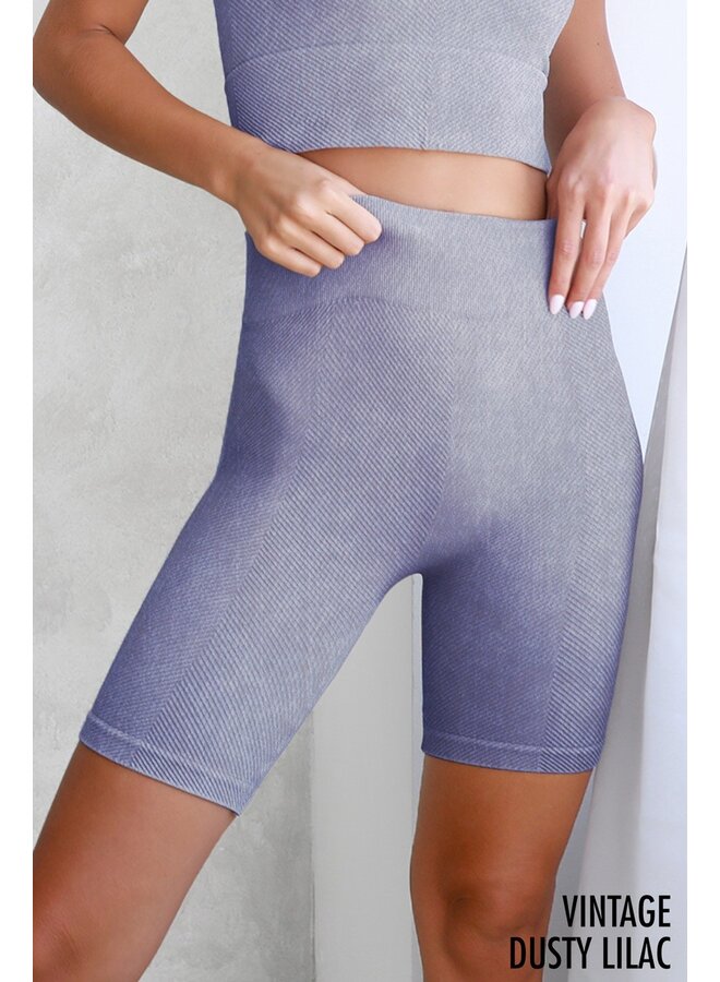 NIKI VINTAGE CHEVRON HIGHWAIST BIKER SHORTS