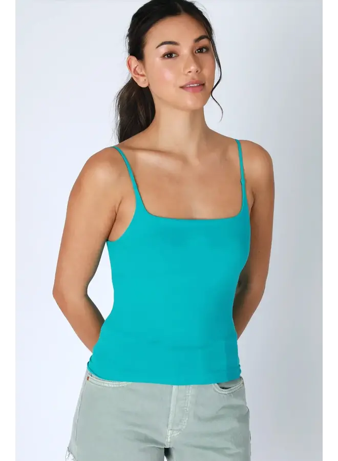 CLEAN LINE SQUARE CAMI-TEAL BLUE