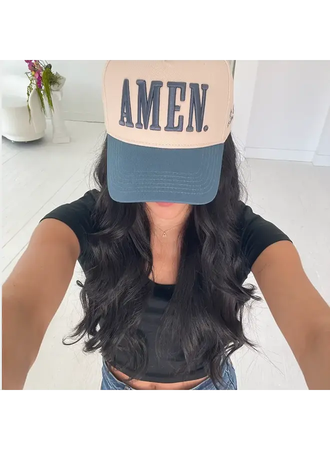 AMEN BLUE VINTAGE TRUCKER HAT