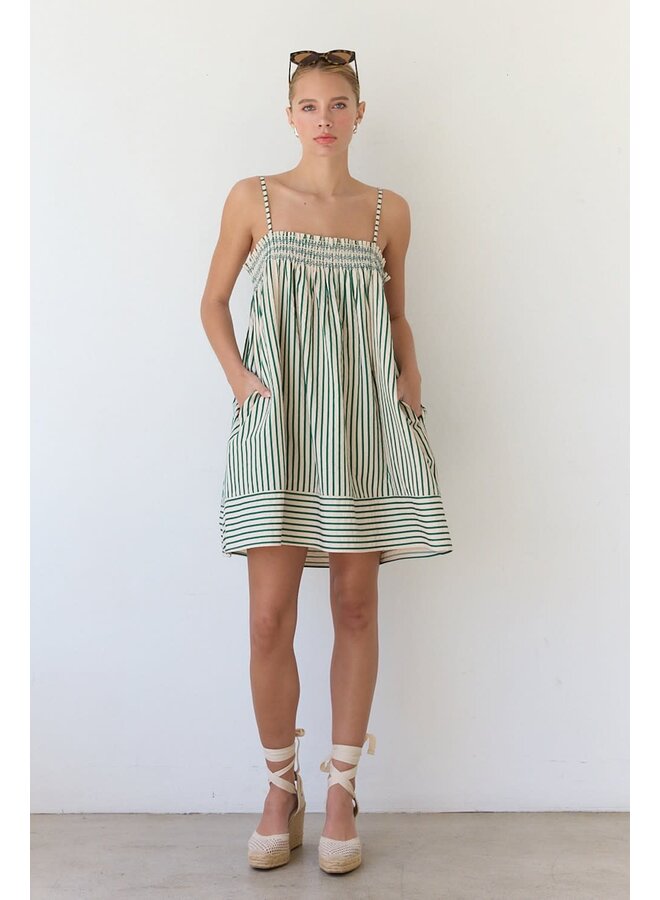 SEASIDE STRIPED BABYDOLL DRESS