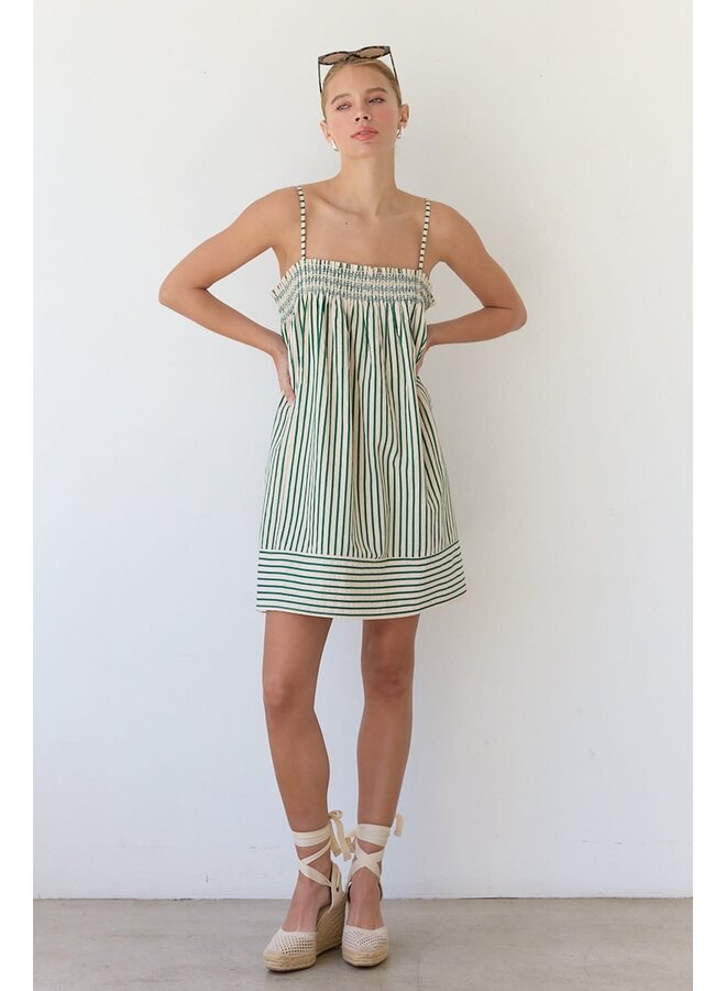 SEASIDE STRIPED BABYDOLL DRESS