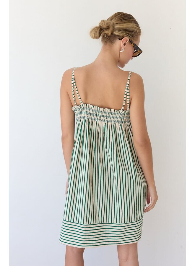 SEASIDE STRIPED BABYDOLL DRESS