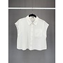 MODERN BUTTON DOWN TOP-OFF WHITE