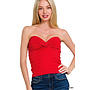 IT'S GIVING SUMMER TUBE TOP-RED
