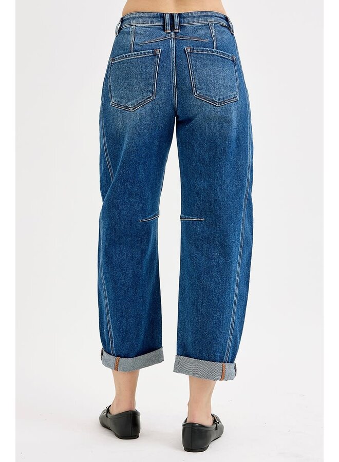 ADRIAN HIGH RISE CUFFED BARREL JEAN