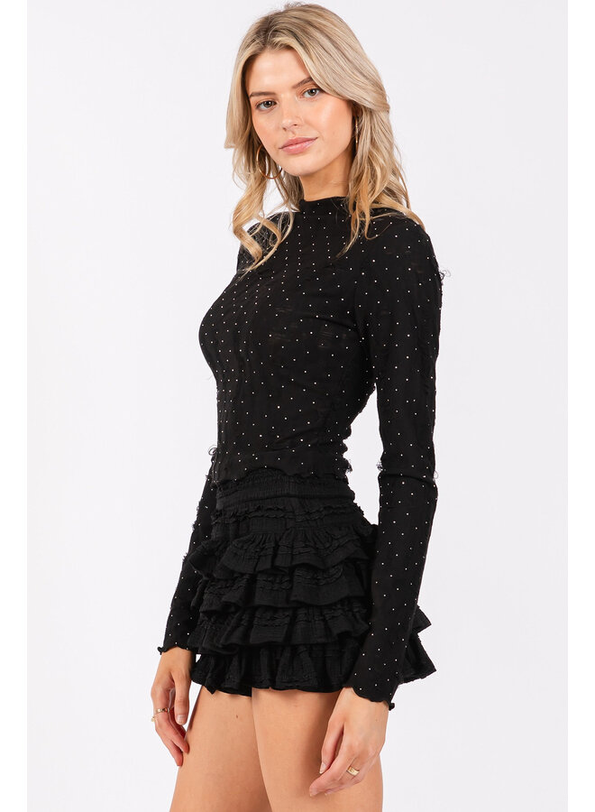 ALL RUFFLED UP SKORT-BLACK