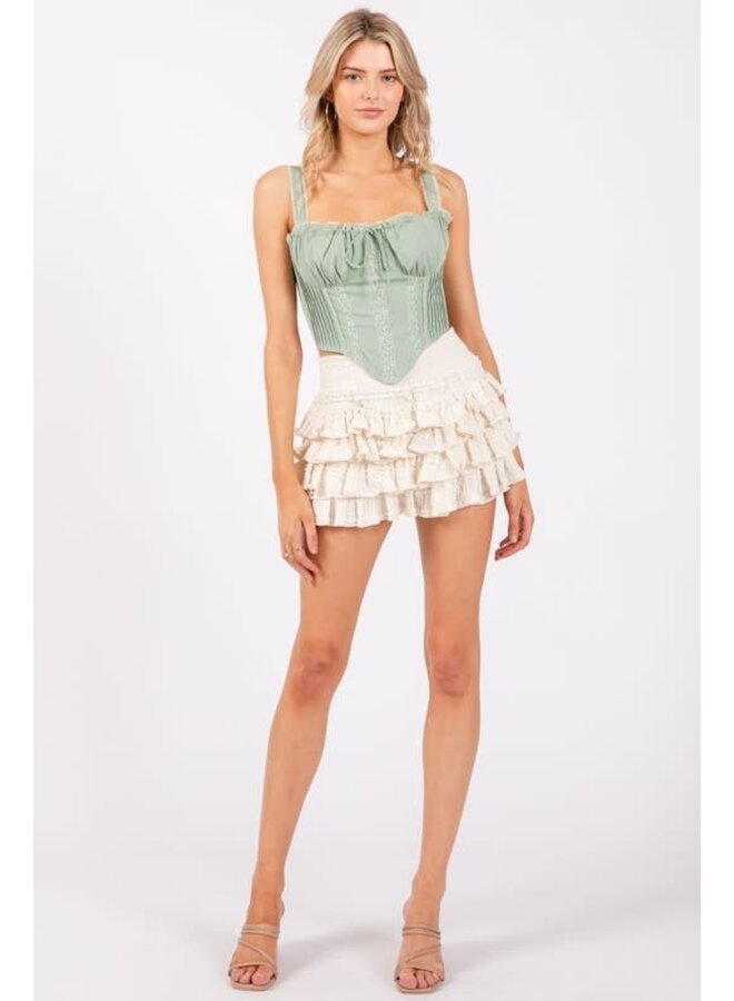 ALL RUFFLED UP SKORT-IVORY