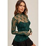LACE LACE BABY LAYERING TOP-HUNTER GREEN