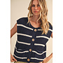 SMART GIRL STRIPED VEST-NAVY