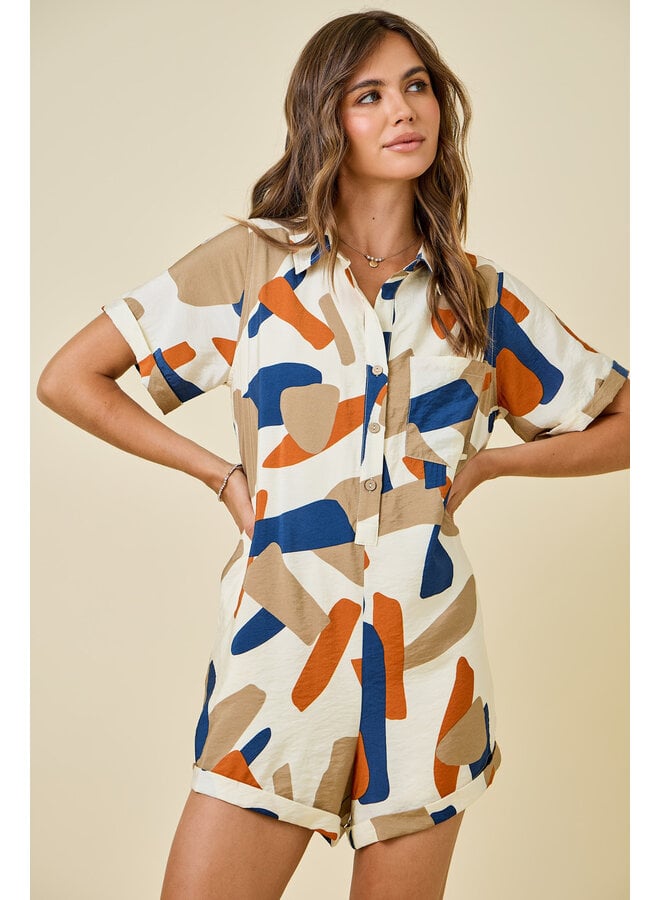 BRUSHSTROKES ROMPER
