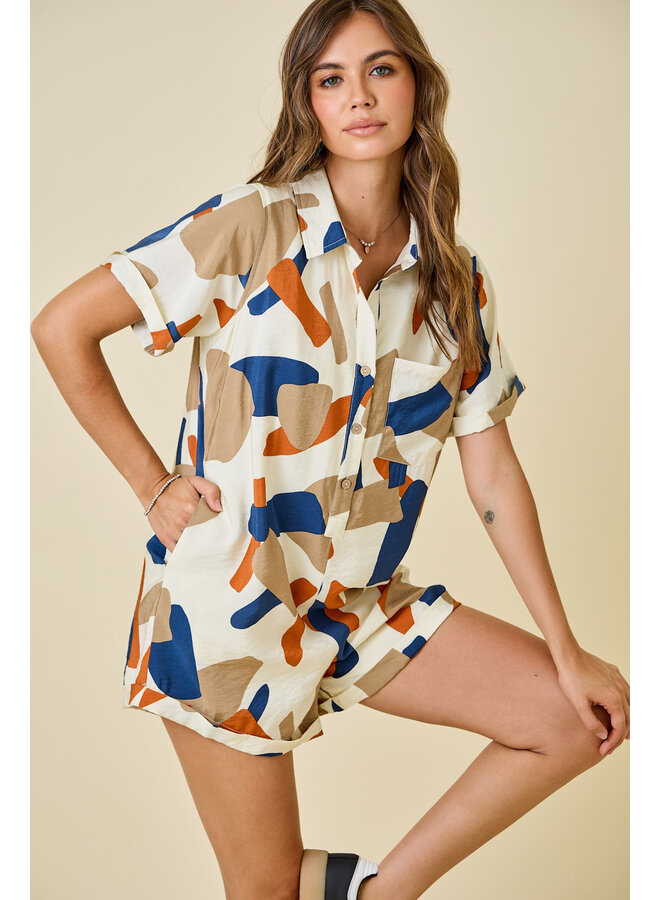 BRUSHSTROKES ROMPER