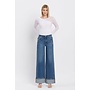KRIS HIGH RISE CUFFED BAGGY JEAN - MED WASH