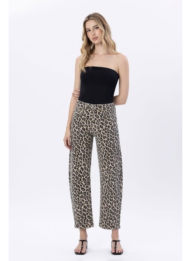 KATE HIGH RISE LEOPARD BARREL JEAN