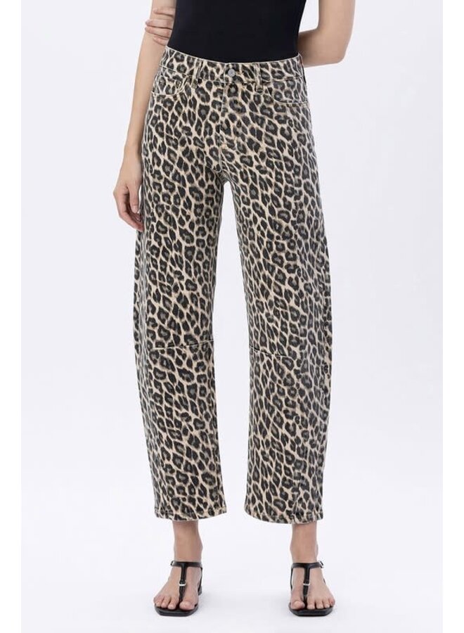 KATE HIGH RISE LEOPARD BARREL JEAN