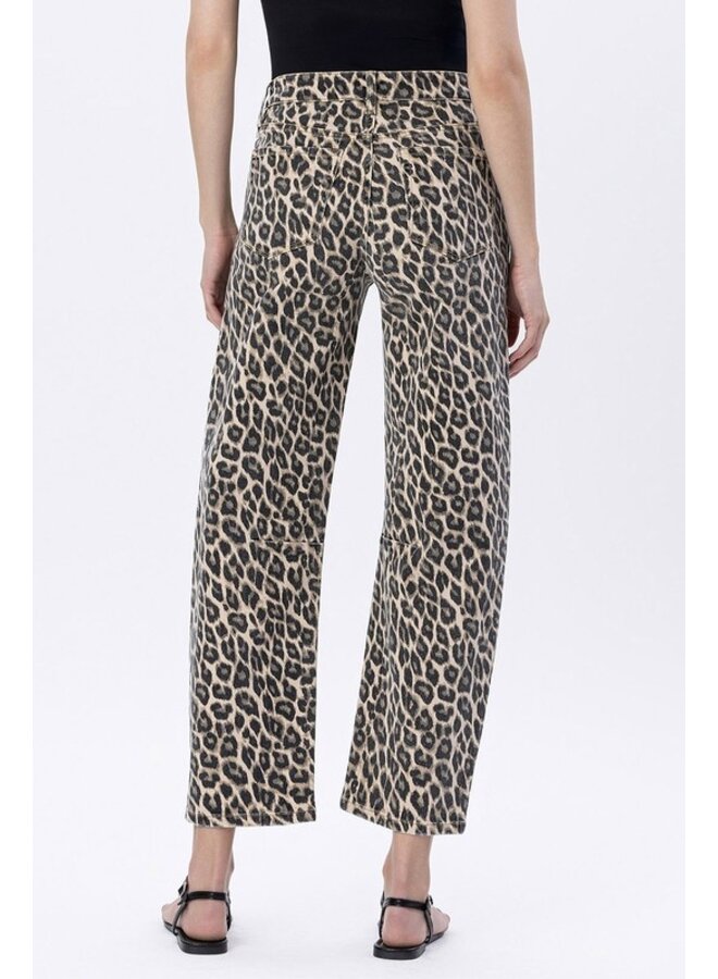 KATE HIGH RISE LEOPARD BARREL JEAN