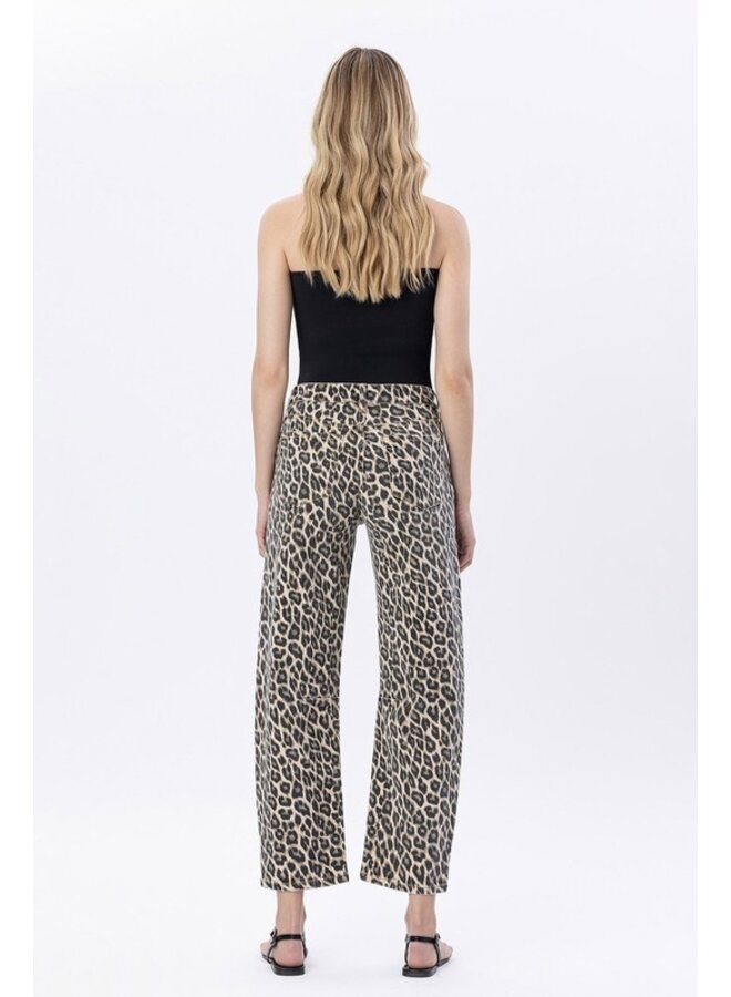 KATE HIGH RISE LEOPARD BARREL JEAN
