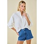 IT'S IN THE SLEEVES BUTTON DOWN TOP - OFF WHITE