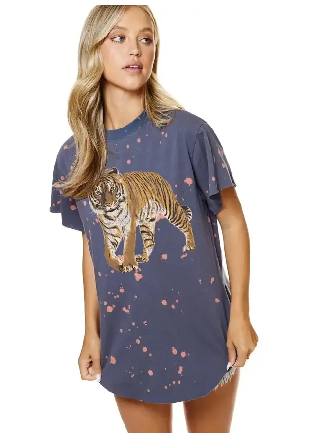 VINTAGE TIGER GRAPHIC BLEACHED TEE
