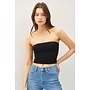 YES BASICALLY BANDEAU TOP-BLACK