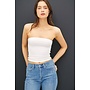YES BASICALLY BANDEAU TOP-OFF WHITE