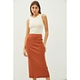 EASY EASY KNIT MIDI SKIRT-RUST