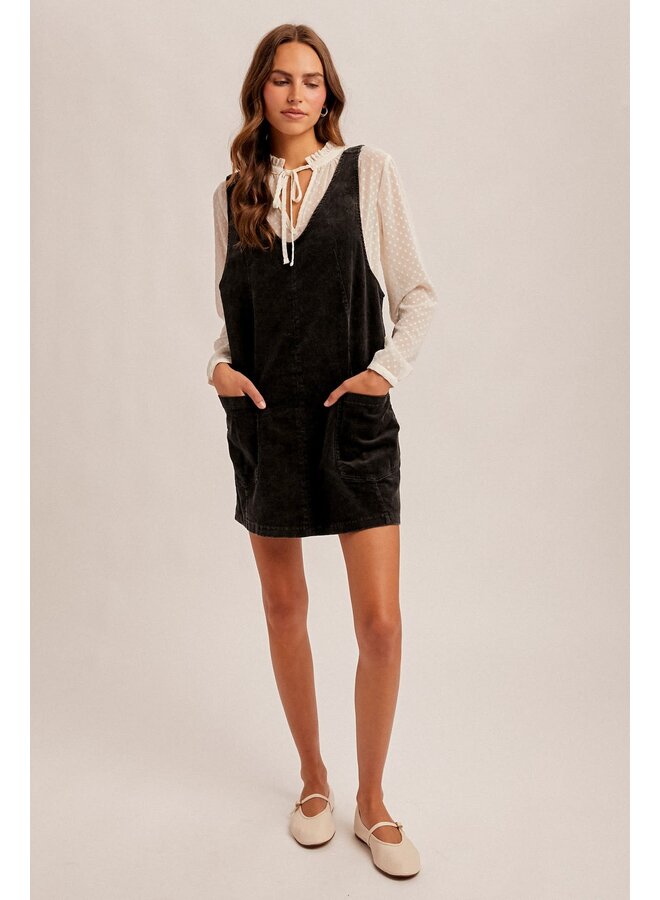 CORD & CHARM OVERALL DRESS