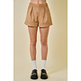 CARAMEL THREADS SUEDE SHORTS