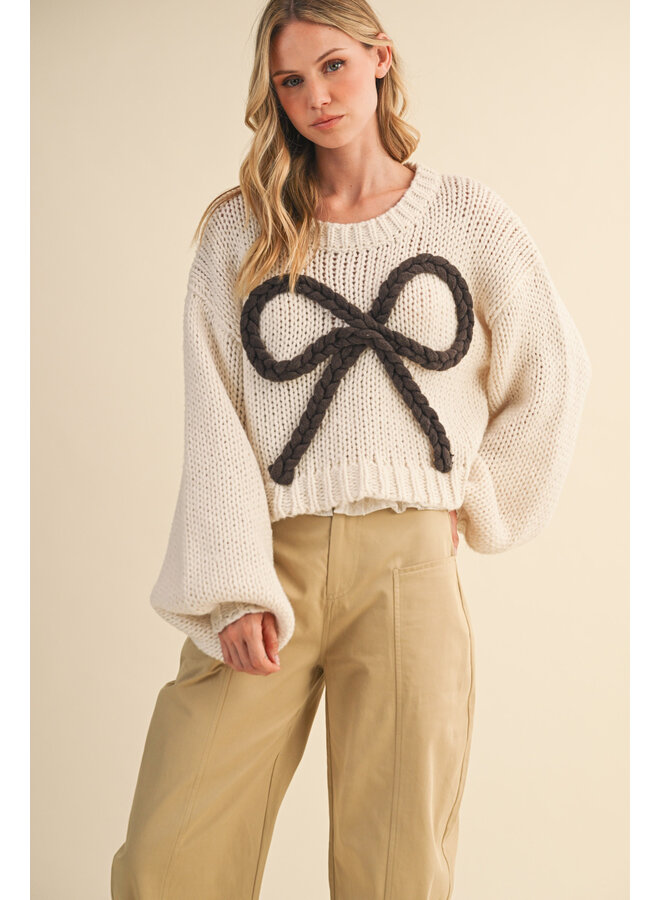 IT'S BOW TIME KNIT SWEATER