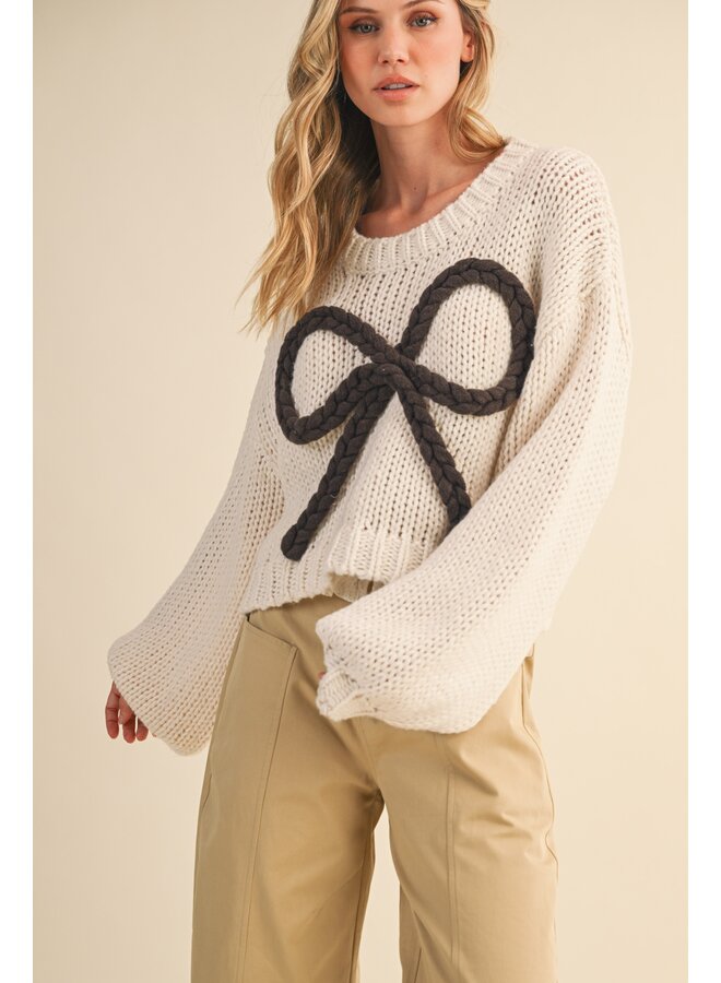IT'S BOW TIME KNIT SWEATER