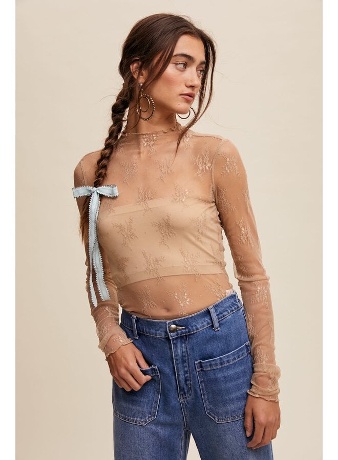 LACE LACE BABY LAYERING TOP-BEIGE