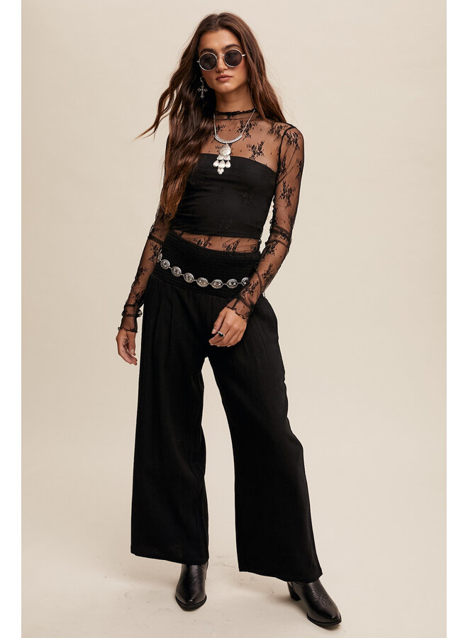 LACE LACE BABY LAYERING TOP-BLACK