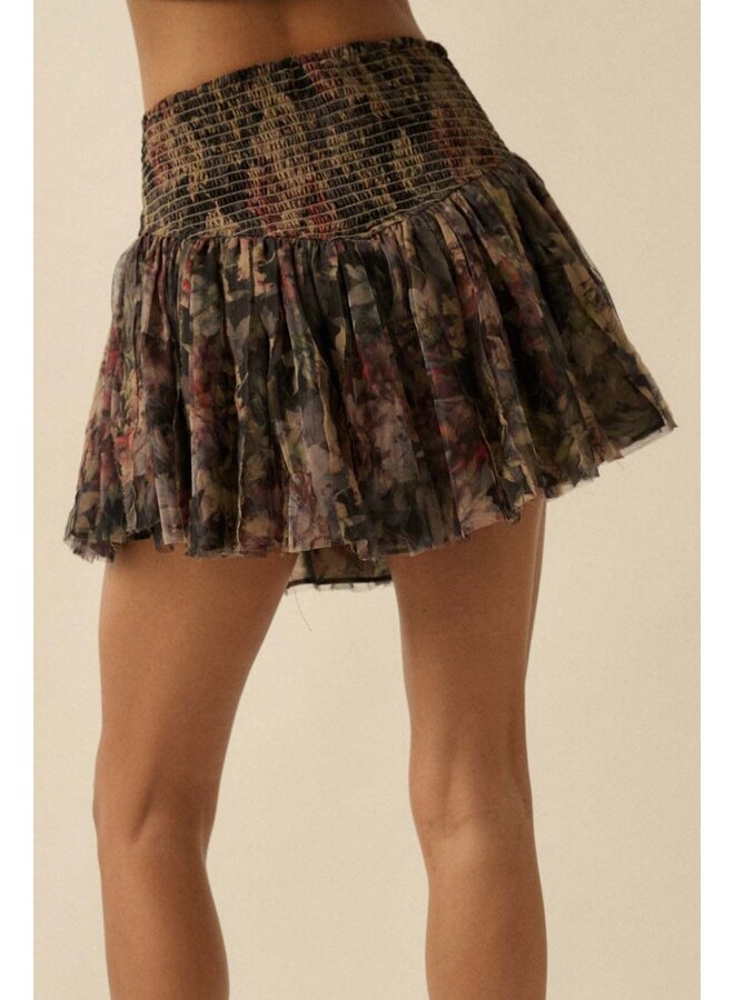 YOUNG LOVE LACE-UP MINI SKORT-BLACK