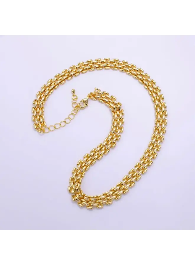 NORAH 14KGF PANTHER CHAIN CHOKER NECKLACE