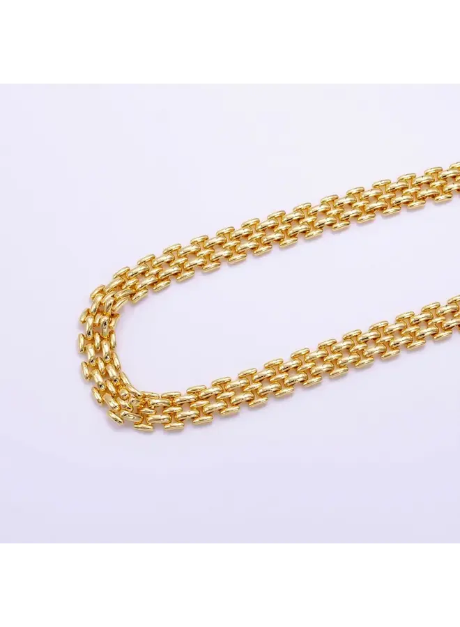 NORAH 14KGF PANTHER CHAIN CHOKER NECKLACE