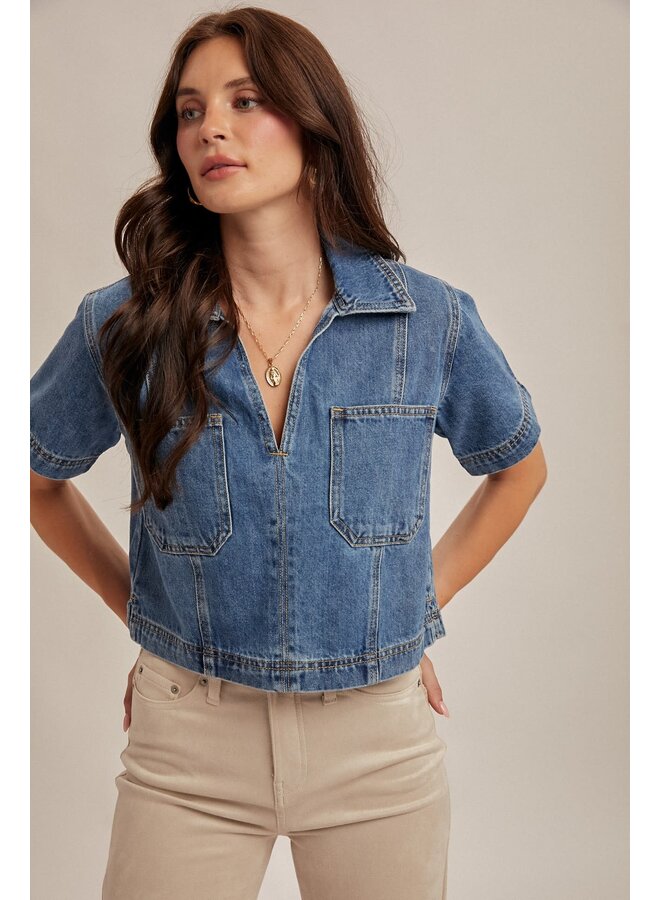 DENIM DARLING CROP TOP