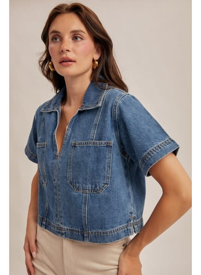 DENIM DARLING CROP TOP