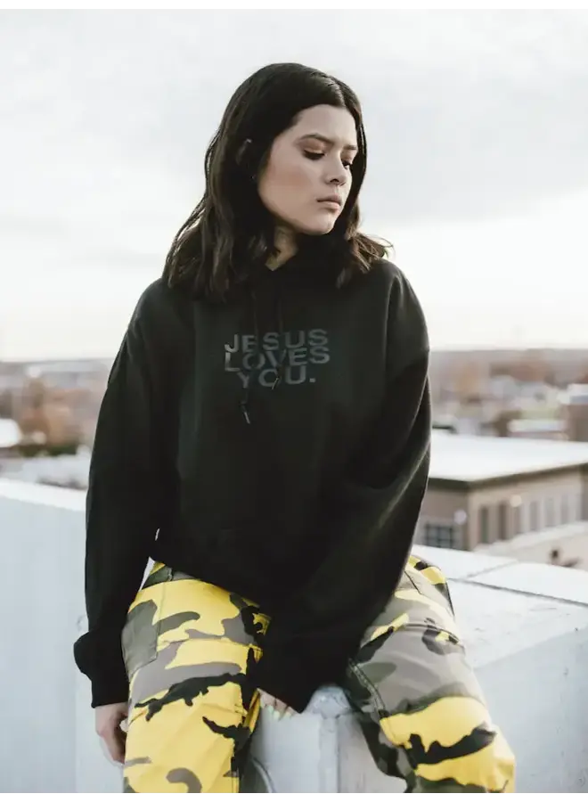 JESUS LOVES YOU PUFF PRINT HOODIE